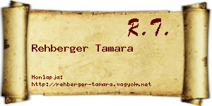 Rehberger Tamara névjegykártya